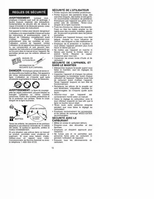 Notice WEED EATER XT 200 Trouver une solution à un problème WEED